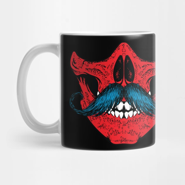 Mustache you a question - red/blue by TerrorTalkShop